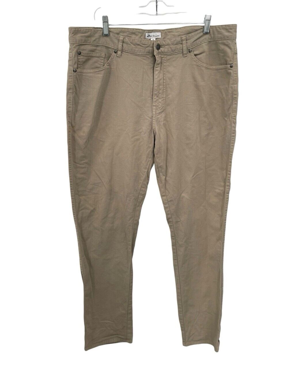 Peter Millar Crown Vintage 5 Pocket Canvas Pants Khaki Size 38 X 33